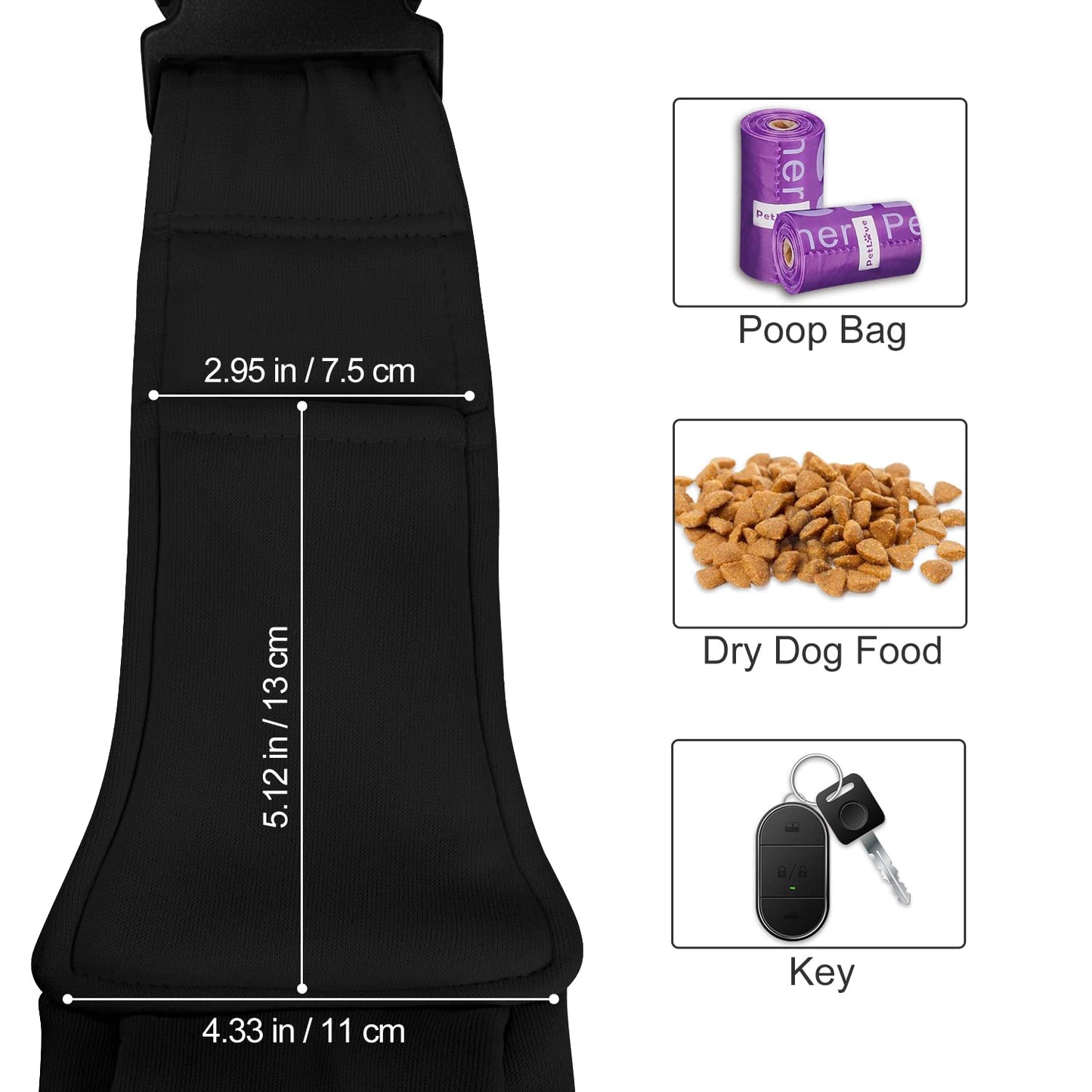 PETLOFT Reversible Sling Carrier, Adjustable, Hands-Free Cross-Body Design with Collar Hook for Small Pets up to 4.99kg (Black)