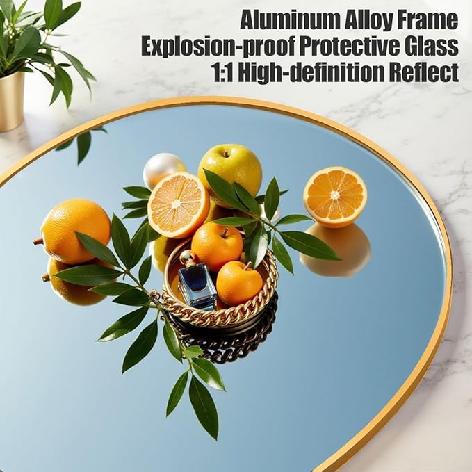 Arched Full Length Mirror, 71"x30" Free Standing Floor Mirror, Modern Full Body Mirrors with Stand, Wall Mirrors with Aluminum Alloy Frame for Bedroom,Living Room, Gold