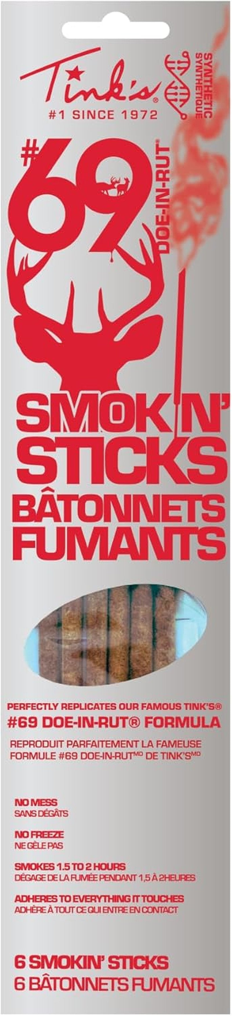 TINK'S Smokin’ Sticks Doe-in-Rut Lure - Long Lasting Estrous Urine | 6 Pack Hunting Accessory