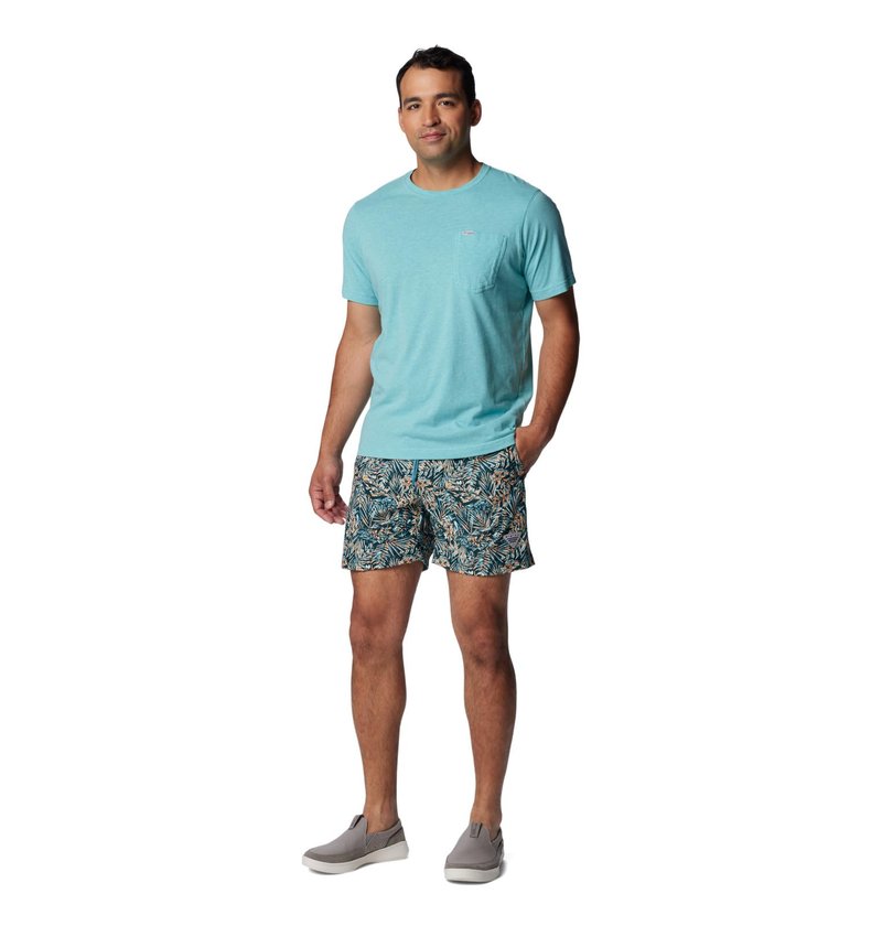 Columbia Men's PFG Rambler Water Short, Midnight Teal Tunado, X-Small