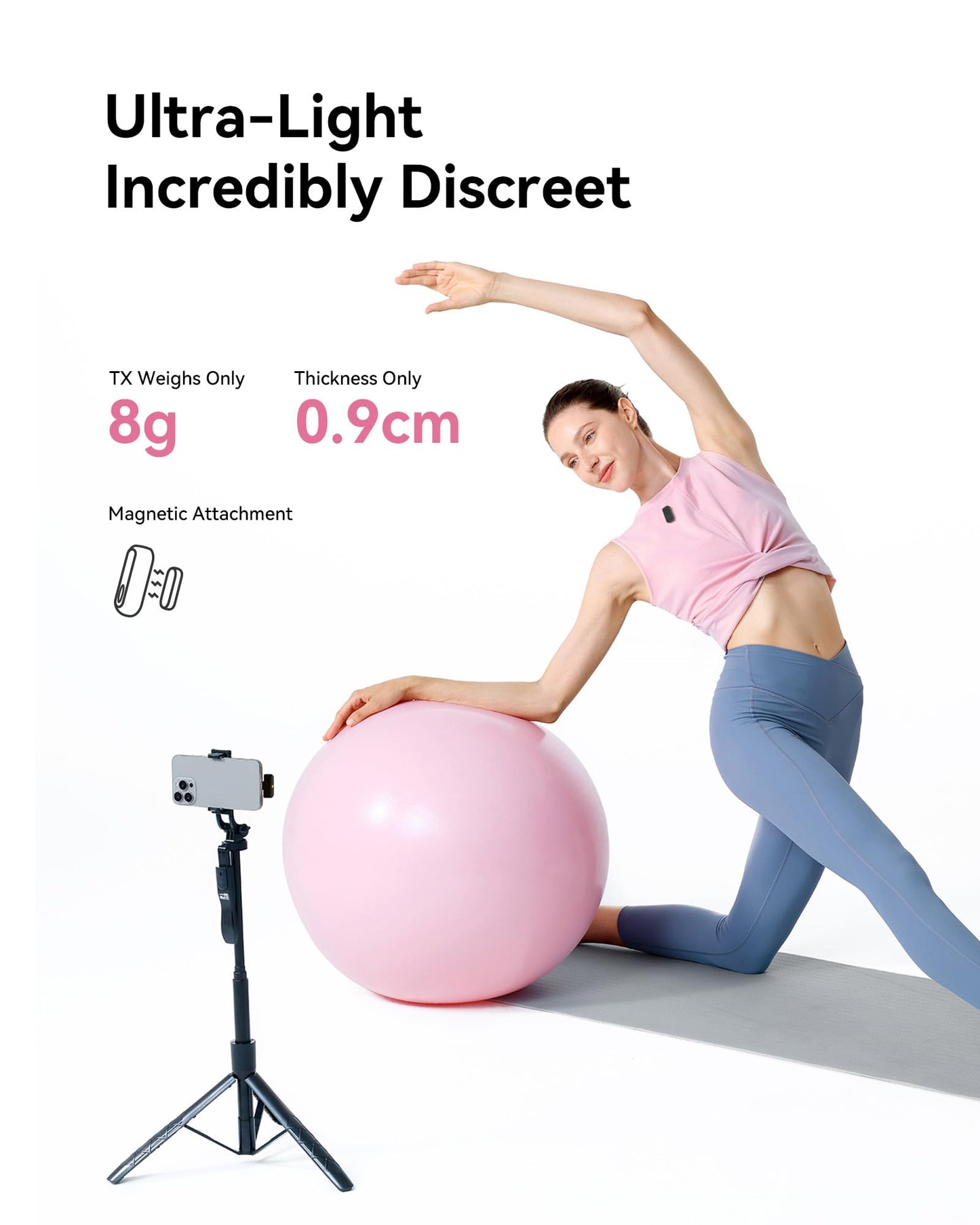 Hollyland Lark A1 Wireless Microphone for iPhone 15/16 & Android, 48kHz/24-bit, 3-Level Intelligent Noise Cancel, Magnetic Mini Microphone for YouTube, Podcast, Vlogging (Black, 2TX + USB-C RX)