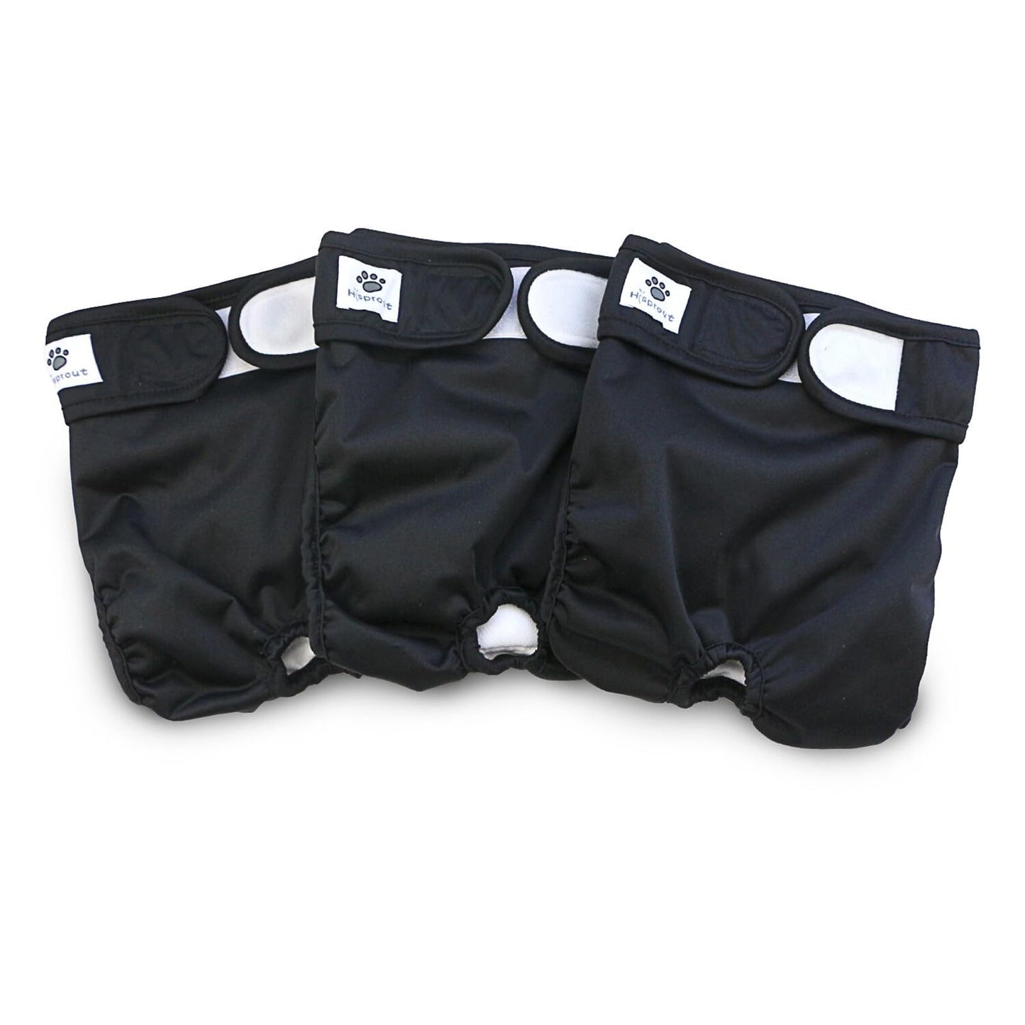 Hisprout 3-Pack Female Dog Diaper Incontinence Reusable Washable Breathable Durable Doggie Diapers Pants Dog Season Pants(M,Black)