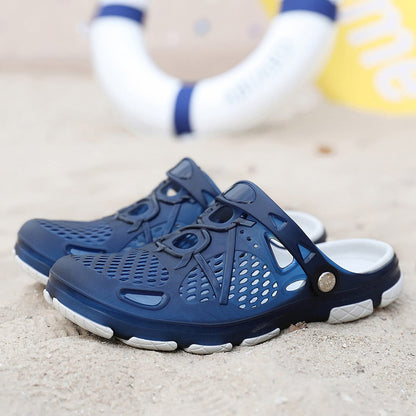 Mens Clogs Lightweight Garden Sandals Breathable Clogs for Men Summer Slippers Casual Mules Outdoor Pool Beach Yard Blue Size UK 10