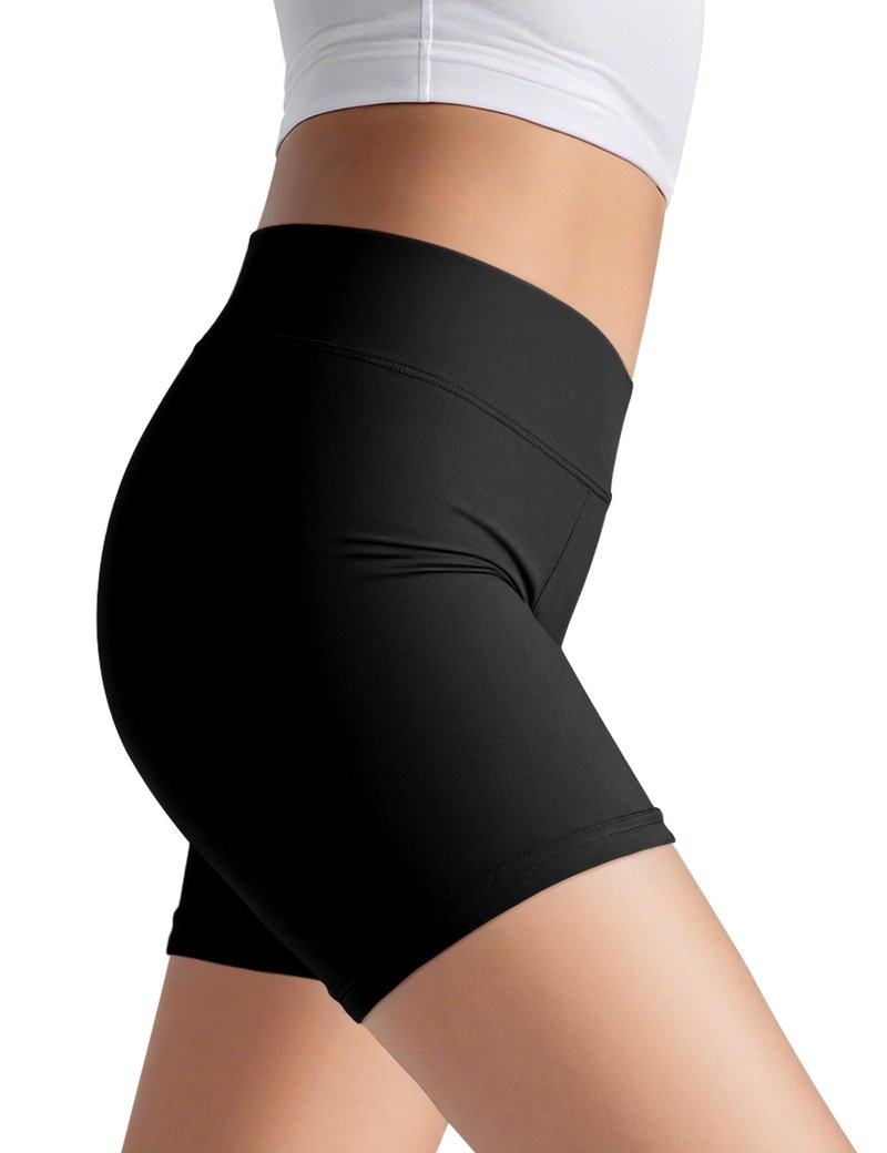 JOCMIC Girls Athletic Shorts Kids Dance High Waisted Yoga Short for Bike Gym Volleyball Running Black 9-10 Years