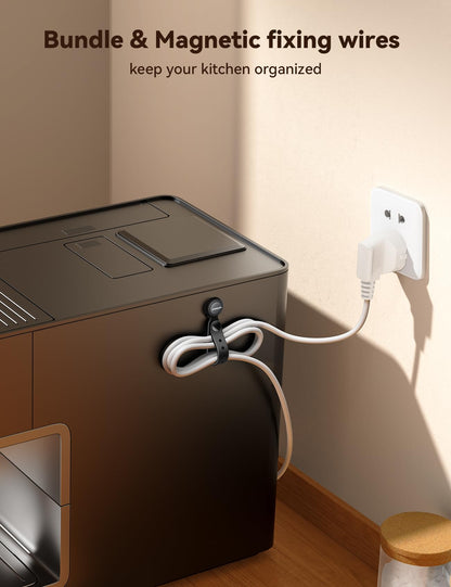 2025 Upgraded Magnetic Cable Ties with Magnets for Bundling & Cable Management– JOYROOM Reusable Silicone Cord Ties Multi-Purpose Cord Organizer Clips for Home, Office & Travel (12-Pack,Black)