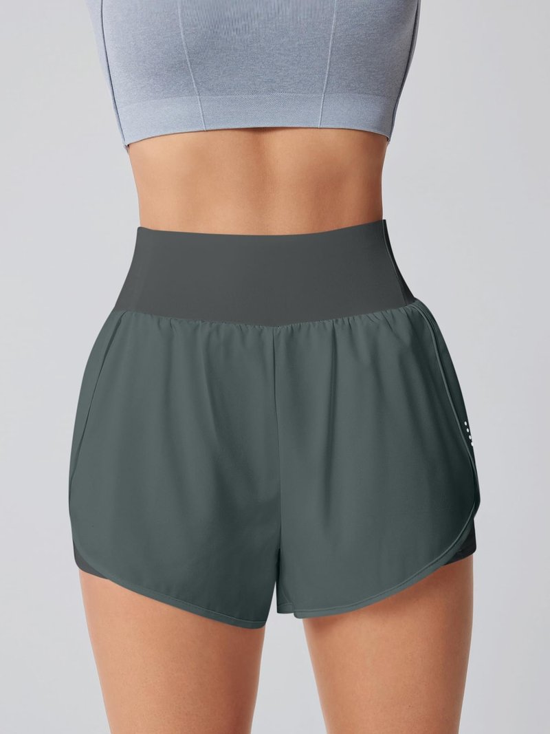LALA BIRDS Women's Athletic Running Shorts High Waisted with Pockets, Women 3" Workout Dolphin Gym Yoga Beach Shorts (US, Alpha, Medium, Regular, Regular, Dark Grey)