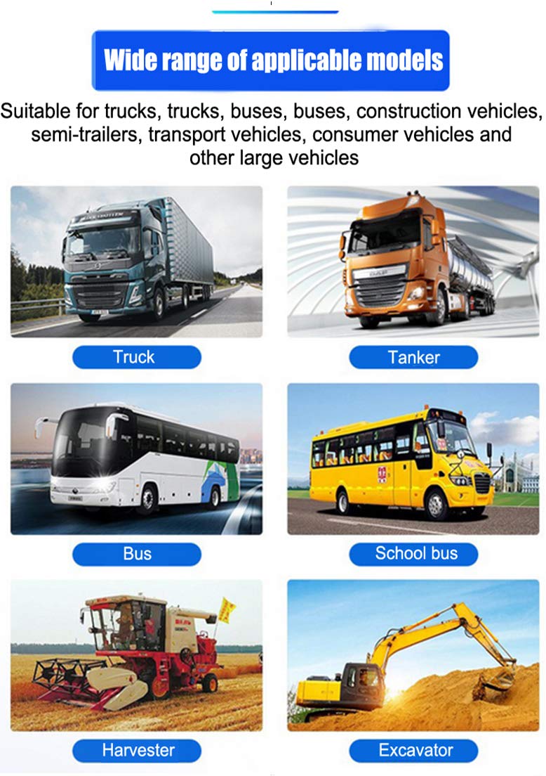 Camecho Truck Backup Camera Heavy Duty 18 LED IR Night Vision Waterproof Vehicle Rear View Camera 12 V 24V Backup Camera Without Guide Line (Rear Camera + 32.8 ft Cable)