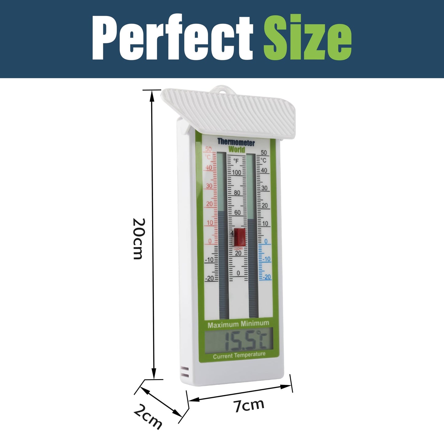 Digital Max Min Greenhouse Thermometer Room Temperature - Classic Max Min Thermometer to Measure Maximum and Minimum Temperatures - Easy Wall Mounted Greenhouse Accessories Indoor or Outdoor