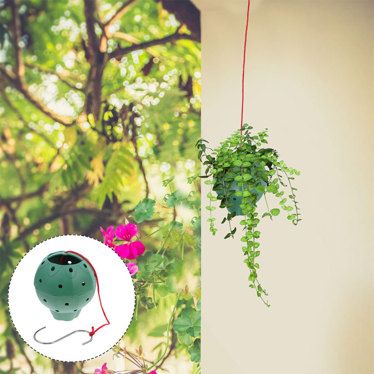 GLEAVI 5pcs Multi-Opening Plastic Hanging Strawberry Planter Pots for Seed Starting and Succulent Growing, Indoor Outdoor Nursery Flower Containers with Drainage for Garden and Patio