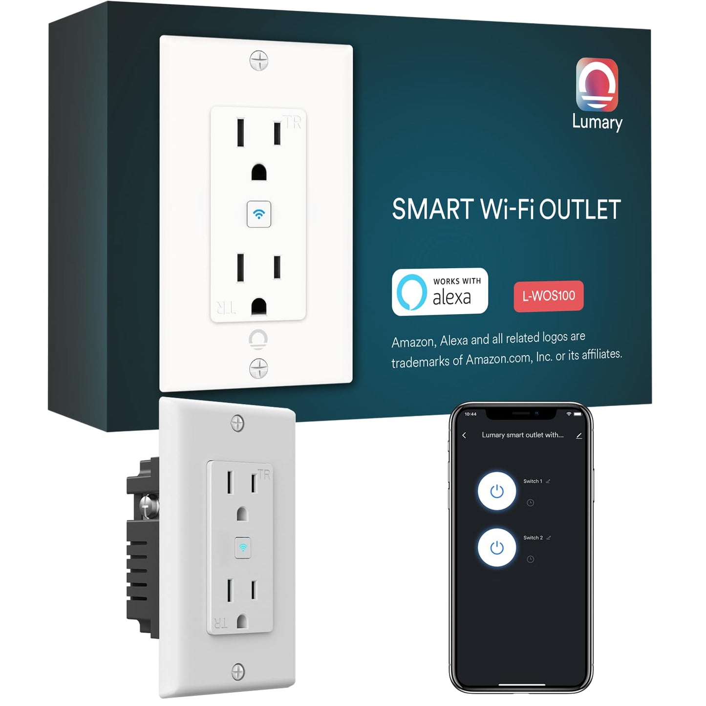 Lumary Smart USB Outlet with Type-C & USB-A Ports, WiFi in-Wall Outlet Compatible with Alexa & Google Home, Remote & Voice Control, Timer, FCC Certified, Tamper-Resistant, 4 Pack