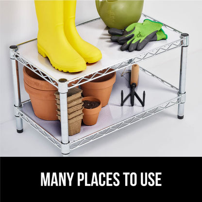 GORILLA GRIP DuraGuard Shelf Liner, Non-Adhesive Cabinet Liners for Kitchen Drawers, Shelves, Refrigerator, Pantry Storage, Bathroom Closet, Durable Waterproof BPA Free Ribbed Plastic, 12x20 Clear