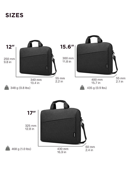 Lenovo Laptop Shoulder Bag T210, 15.6-Inch Laptop or Tablet, Sleek, Durable and Water-Repellent Fabric, Lightweight Toploader, Business Casual or School, GX40Q17229, Black