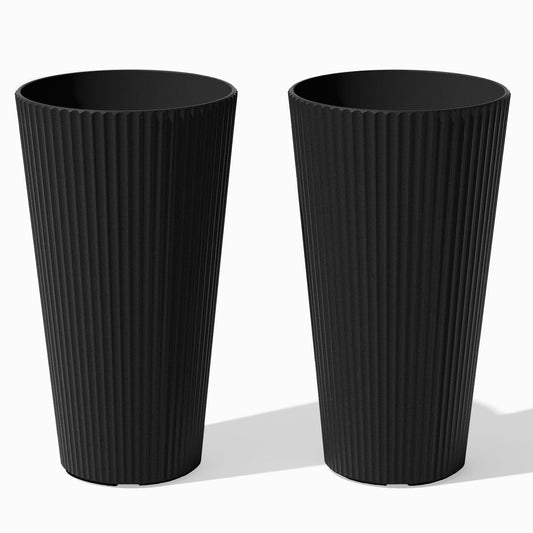 Veradek Demi Series Tall Planter for Porch, Patio, Backyard | Durable Plastic-Stone Composite Material | Modern Décor for Tall Plants, Grasses