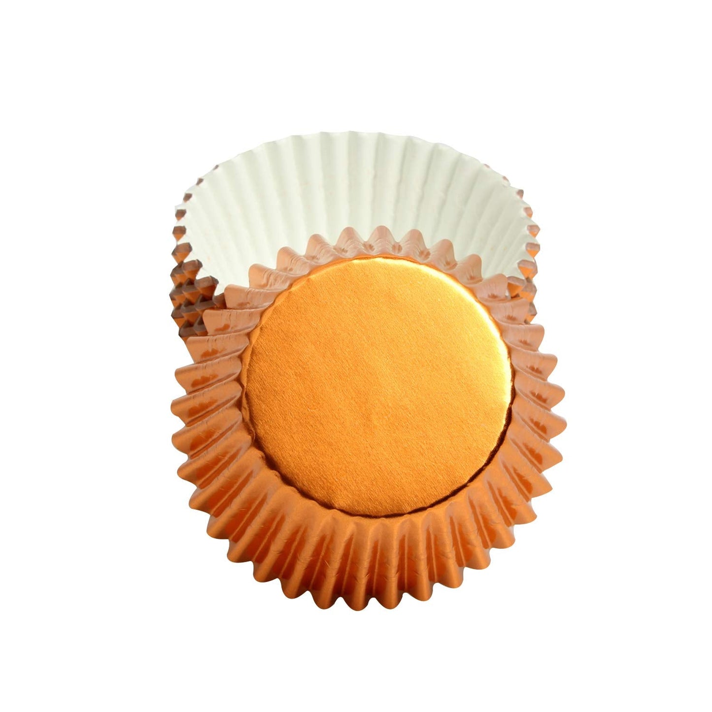 100Pcs Foil Cupcake Liners - Foil Baking Cups for Muffins, Wedding, Birthday, Baby Shower Parties (Orange)