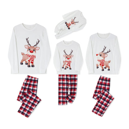 OAKFashion Christmas Family Pajamas Holiday Christma Pajama Family Matching Pjs Set Cute Sleepwear Elk Xmas Jammies for Couples Youth(#A311, Baby, 3 Months)