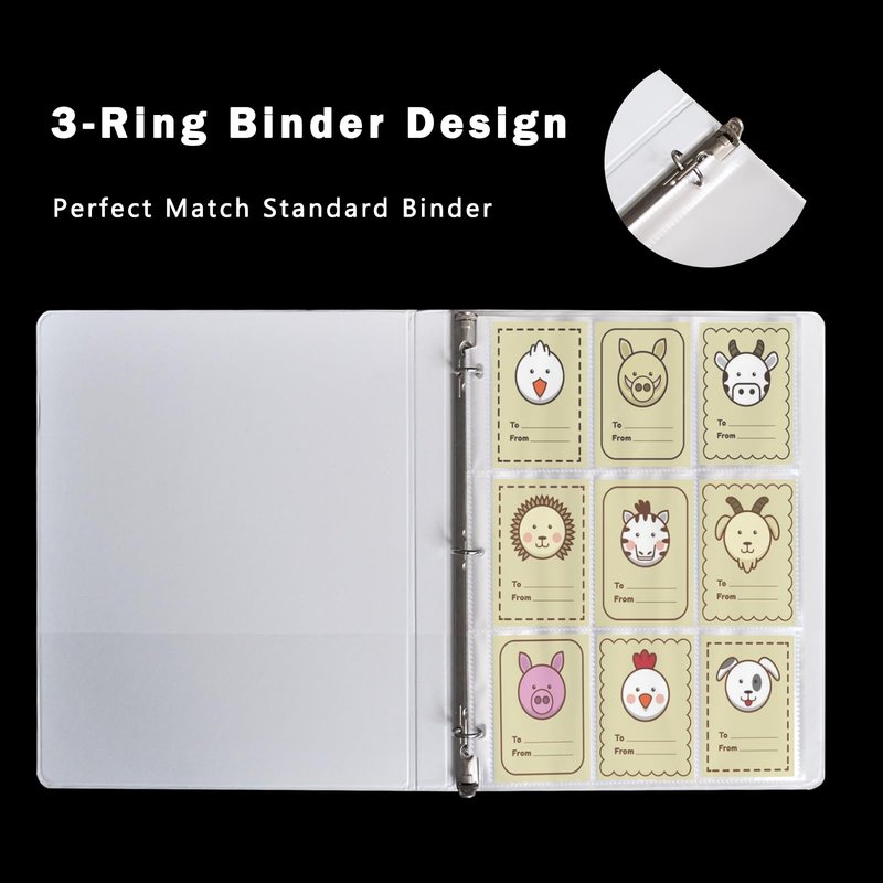 Seashell 50 Pack 900 Pockets Trading Card Binder Sleeves, 9-Pocket Double-Sided Sheets for 3 Ring Binder, Clear Page Protectors for Football, Baseball, Business Cards