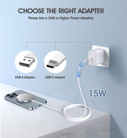 2 Pack Magnetic Wireless Charger for iPhone 16 Pro Max/16 Pro/16 Plus/16/15/15 Pro/15 Plus/15 Pro Max 15W Fast Mag Safe Charger Pad for iPhone 16/15/14/13/12 Series and AirPods 3/2/Pro 2/Pro