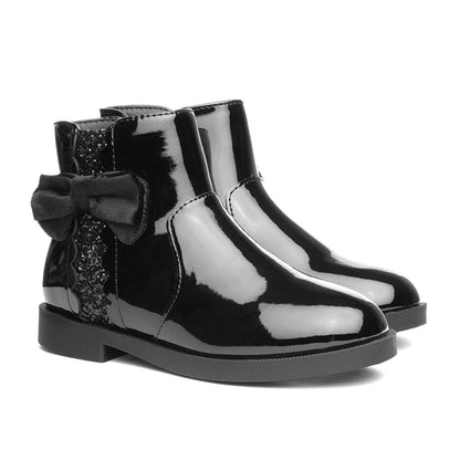 Walkright Lauren Girls Black Patent Ankle Boot - Size 13 Child UK - Black
