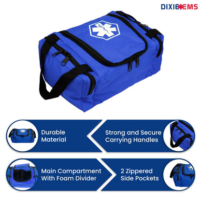 Dixie EMS Dixigear Empty First Responder II Bag 10.5" x 5" x 8" - Blue