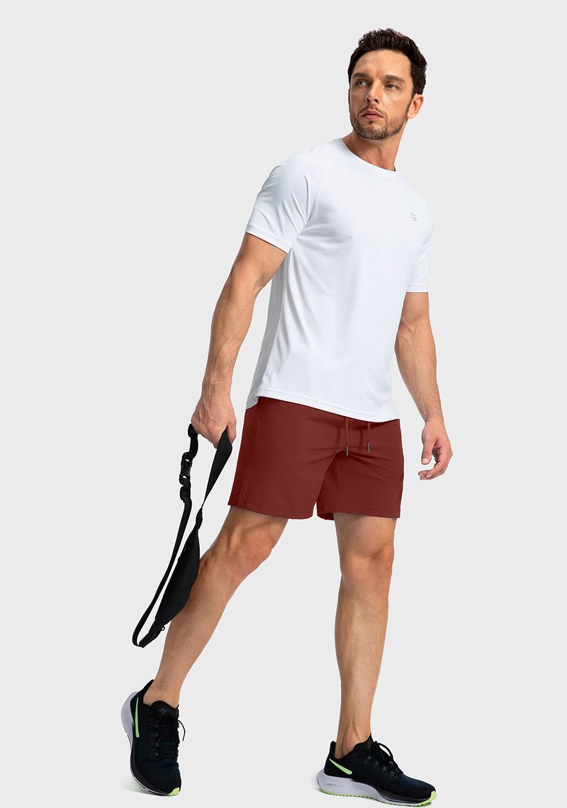 Soothfeel Men's Running Shorts with Zipper Pockets 7 Inch Lightweight Quick Dry Gym Athletic Workout Shorts for Men (Savannah, 3XL)