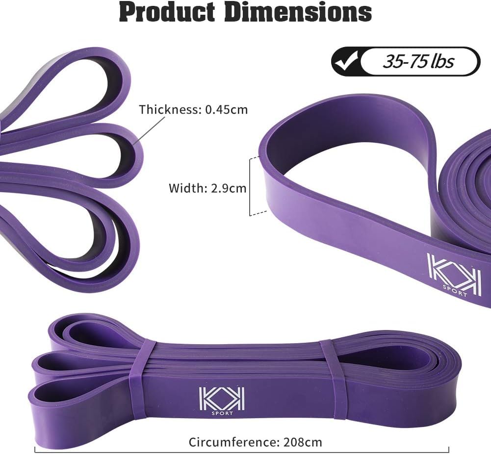 KK Resistance Bands, Pull Up Resistance Bands For Men & Women, Fitness Exercise Bands, Pull Up & Stretch Resistance Workout Bands In A Variety Of Strengths (Set: Yellow + Red + Green + Purple + Blue)