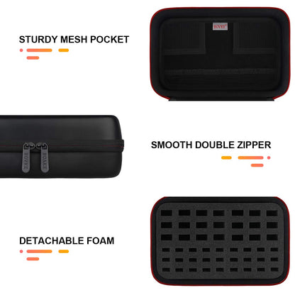 BOVKE USB Flash Drive Case Organizer SD Cards Stick Case Thumb Drive Memory Holder for SanDisk/Samsung/Netac/PNY/TOPESEL USB Pen Drives - Extra Mesh Pocket for Memory Micro Cards, Black