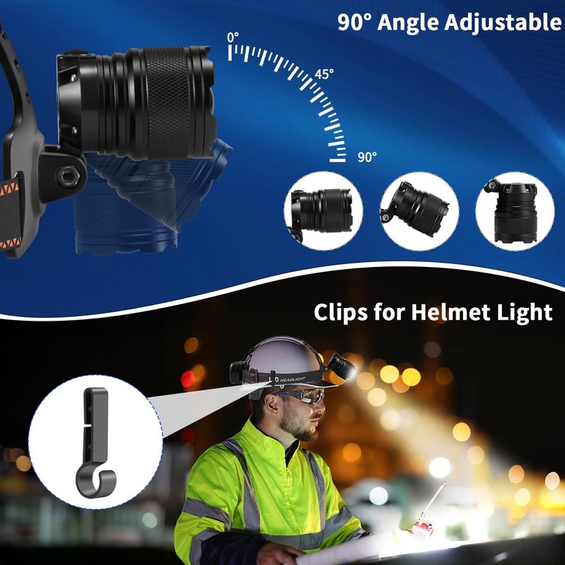 Staaricc Super Bright Aluminum Headlamp, Rechargeable Headlamp High Lumen, 90° Adjustable Focus Head Lights for Forehead, Head Lamps LED Rechargeable, Waterproof Headlamps for Adults Camping Hard Hat