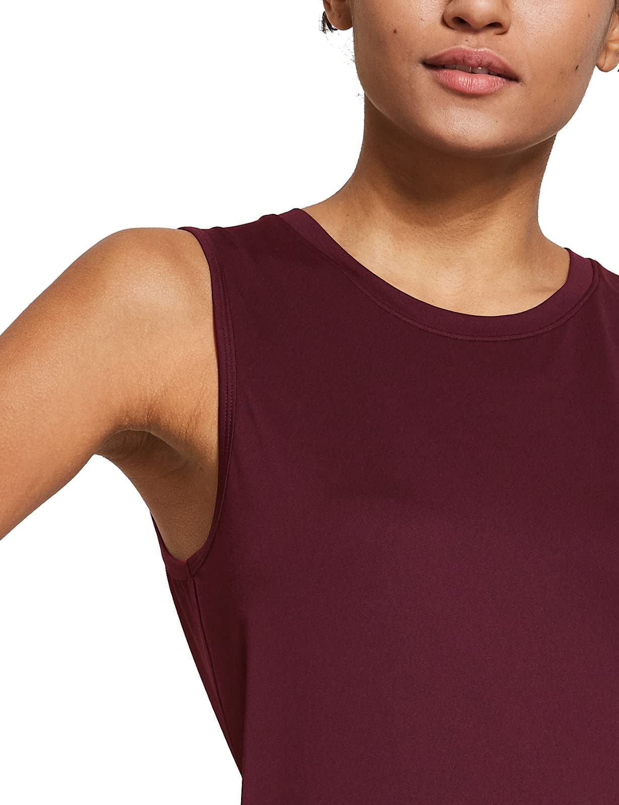 baleaf Women's Workout Tank Tops Sleeveless Exercise Tennis Running Shirts Activewear Fitness Gym Tops Red M