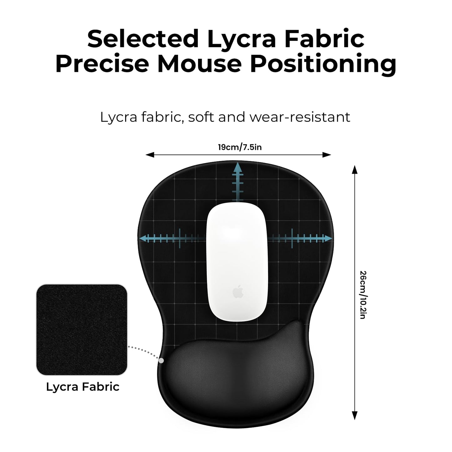 EooCoo Ergonomic Mouse Pad with Gel Wrist Rest Support Middle Concave Design, Relieve Wrist Pain Mousepad, Non-Slip Base for Laptop, Computer, Office Desk Accessories, Carpal Tunnel Syndrome