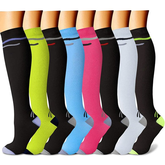 CHARMKING Compression Socks for Women & Men Circulation 15-20 mmHg is Best Graduated Athletic for Running, Flight Travel, Support, Pregnant, Cycling - Boost Performance, Durability (L/XL, Multi 11)