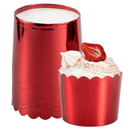 Paper Baking Cups, 50pcs Cupcake Liners Red Muffin Liners Greaseproof Disposable Bulk Cupcake Wrapper, 6 oz Standard Jumbo Muffin Cups for Halloween Christmas Parties by Dootafy