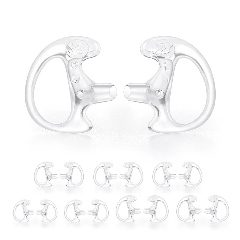 Zeadio 8-Pair Pro-Grade Covert Surveillance Earbud, Replacement Ear Insert, Silicon Earmold Earplug for Two-Way Radio Earpiece Audio Coil Tube, Compatible with Motorola/Kenwood ect (16pcs)