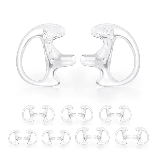 Zeadio 8-Pair Pro-Grade Covert Surveillance Earbud, Replacement Ear Insert, Silicon Earmold Earplug for Two-Way Radio Earpiece Audio Coil Tube, Compatible with Motorola/Kenwood ect (16pcs)