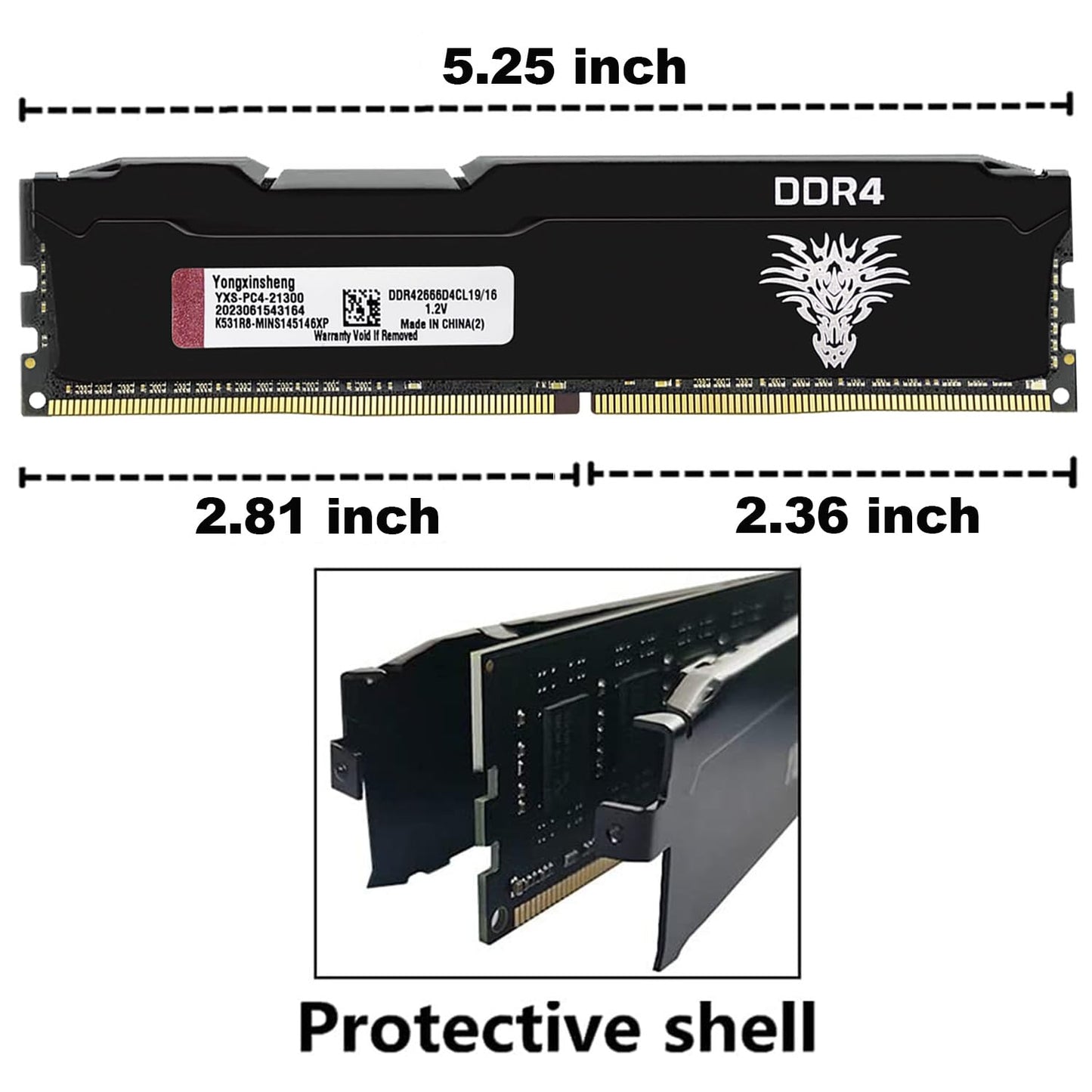 DDR4 2666MHz 32GB Kit (16GBx2) Desktop RAM PC4-21300 UDIMM Non-ECC Unbuffered 1.2V 288-Pin CL19 PC Computer Memory Upgrade Module Kit (Black)