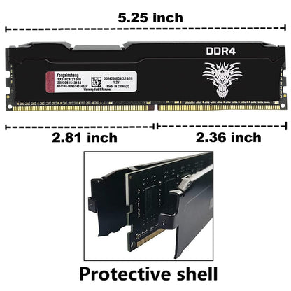 DDR4 2666MHz 32GB Kit (16GBx2) Desktop RAM PC4-21300 UDIMM Non-ECC Unbuffered 1.2V 288-Pin CL19 PC Computer Memory Upgrade Module Kit (Black)