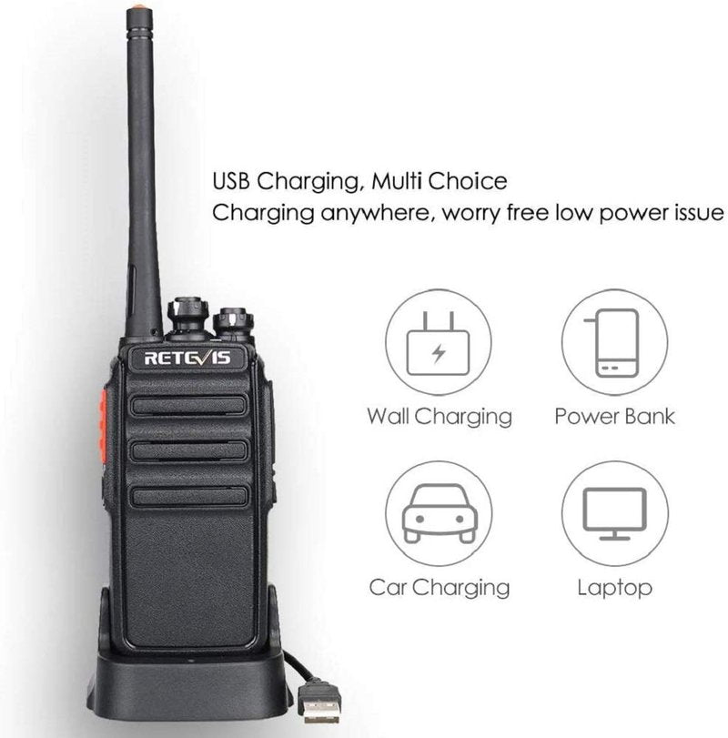 Retevis H-777S Walkie-Talkies Long Range,Rechargeable Two Way Radios,Rugged 2 Way Radio with Earpiece,Hiking Camping Road Trip Gift(2 Pack)