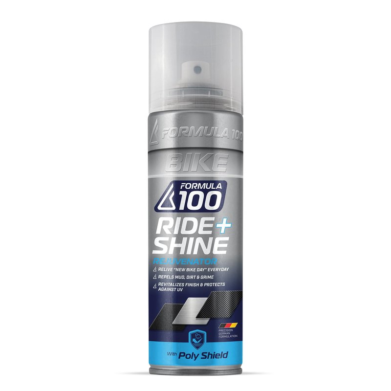 Formula 100 Ride + Shine Bike Finish Protectant and Rejuvenator – For Bicycles, Electric Bikes & eMotos – Protects Against UV Rays, Dirt, Dust & Grime + Repels Water, Mud & Salt