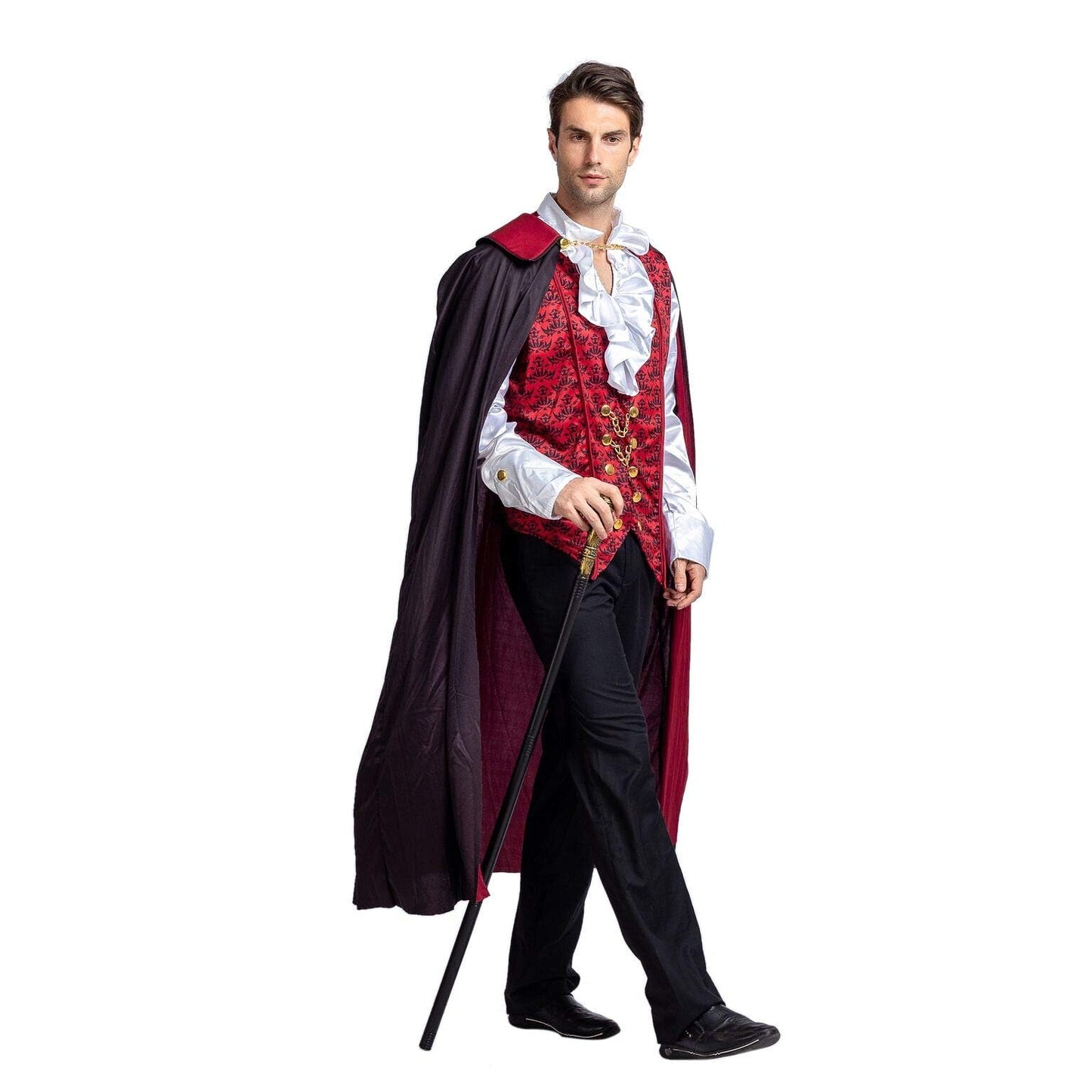 Spooktacular Creations Halloween Men Vampire Costume,Halloween Men's Vampire Cape, Dracula Costume Men