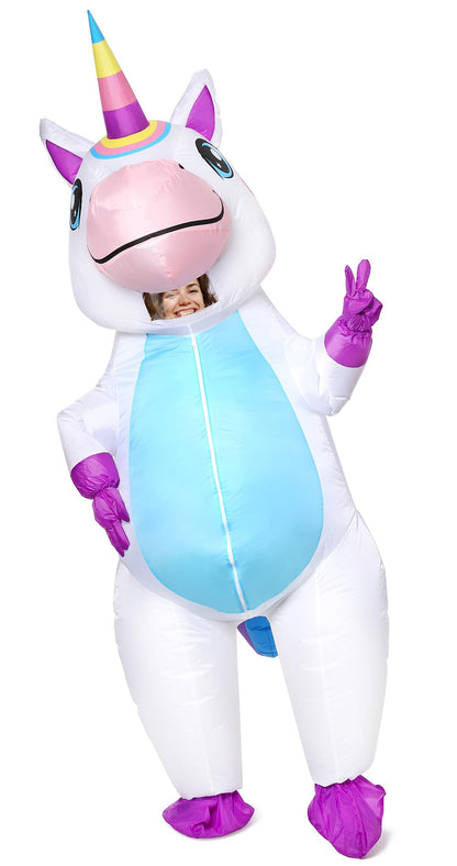 Gootus Inflatable Unicorn Costume for Adult - Funny Halloween Inflatable Costumes for Men Women, Blow Up Costume for Halloween Party Cosplay