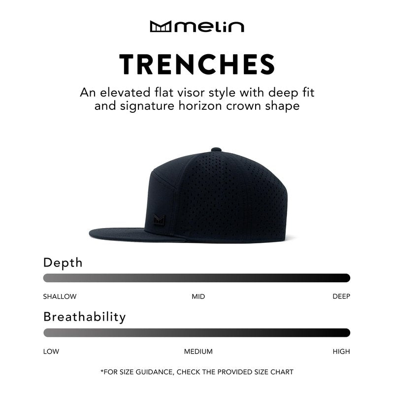 melin Trenches Icon Hydro, Maroon, Men's Performance Snapback Hats, Water-Resistant Fitted Flat Bill Baseball Caps for Men & Women, Golf, Running, or Workout Hat, XL