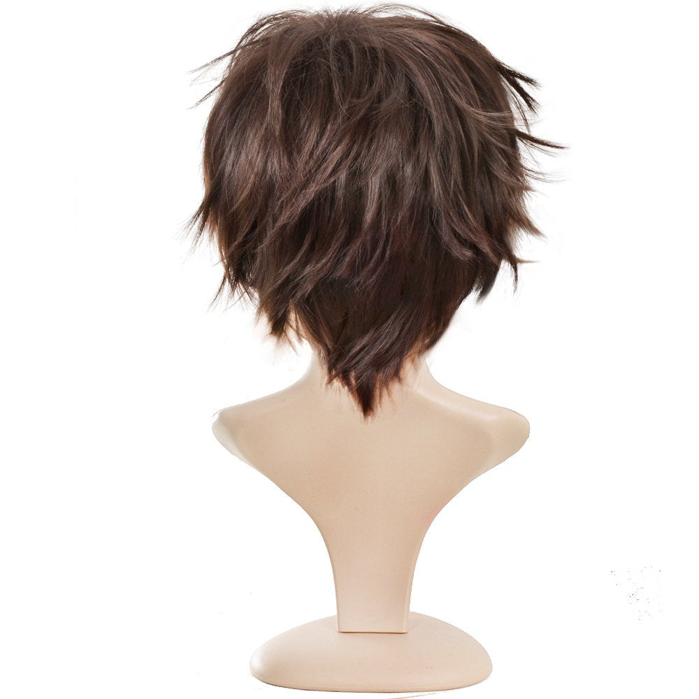 Ecvtop Wigs for Mens' Death Note Male Short Hair Wig Costume Cosplay Wigs (Light Brown)