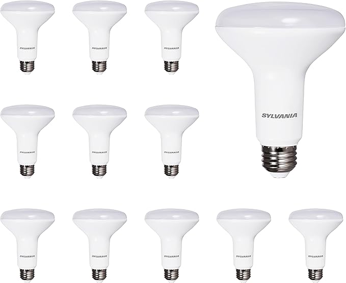 Sylvania LED Flood BR30 Light Bulb, 65W = 9W, 10 Year, 650 Lumens, Dimmable, 2700K, Soft White - 12 Pack (41262)