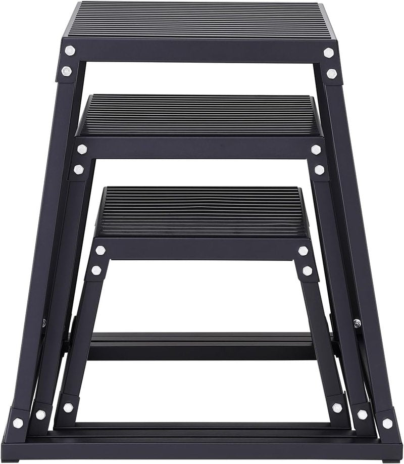 VEVOR Plyometric Jump Box - Steel Fitness Platform for Home Gym Training | Black