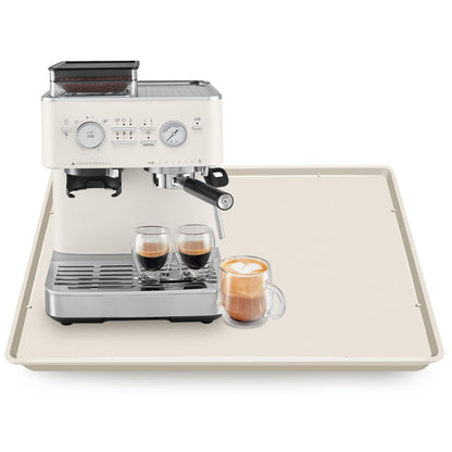 TOHONFOO Silicone Coffee Mat with Lip, 19.7'' x 15'' Heavy Duty Bar Mat, Coffee Tray for Countertop Fit Under Machine Pot Espresso Machine, Grey