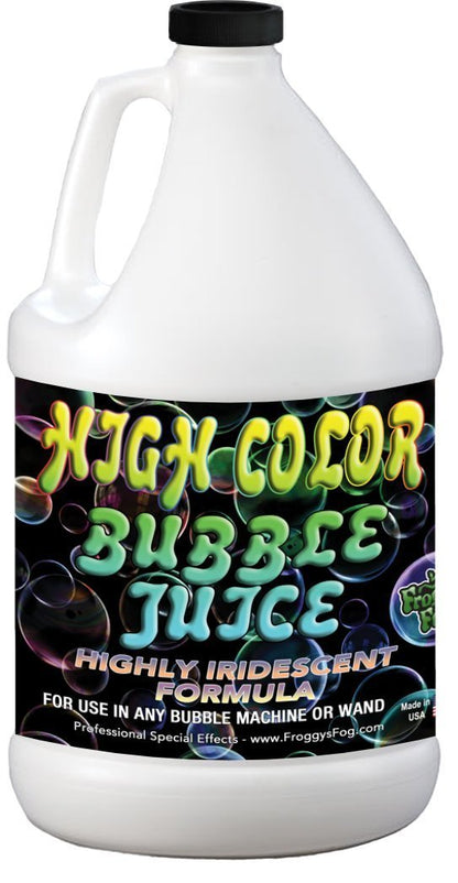 Froggy's Fog High Color Bubble Juice, Strong, Long-Lasting Bubble Solution Creates Iridescent Bubbles for Bubble Machines, Bubblers, and Bubble Wands, 1 Gallon