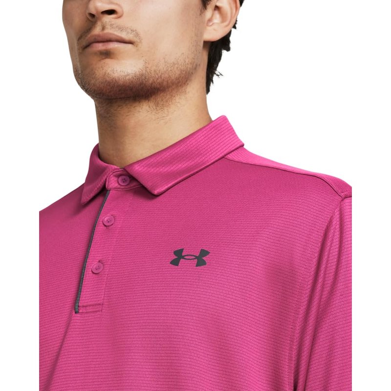 Under Armour Men's Tech Golf Polo, (686) Astro Pink / / Pitch Gray, Small Tall