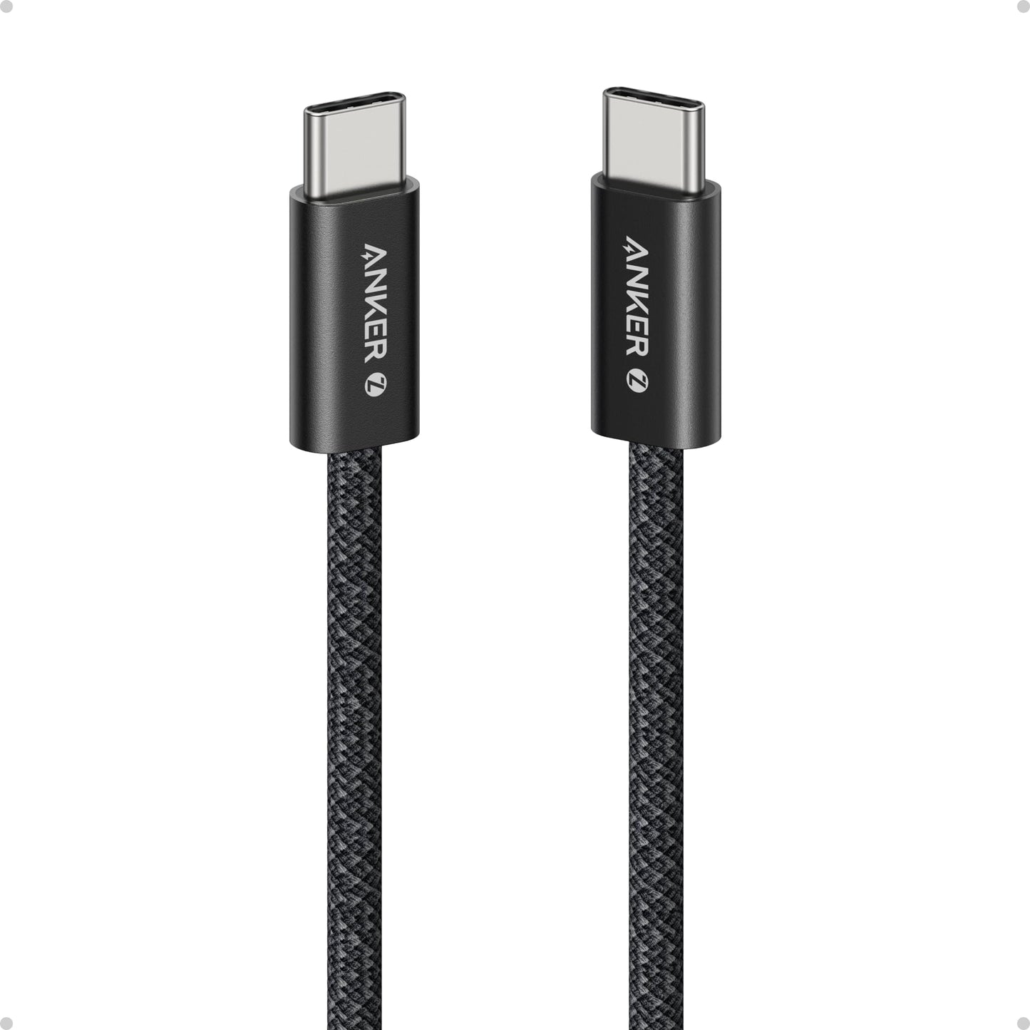 Anker Zolo USB C to USB C Cable, Braided and Dirt-Free Type-C Fast Charging Cable, Slim Connector, for iPhone 17 Series, MacBook (240W) (White, 3.3 FT)