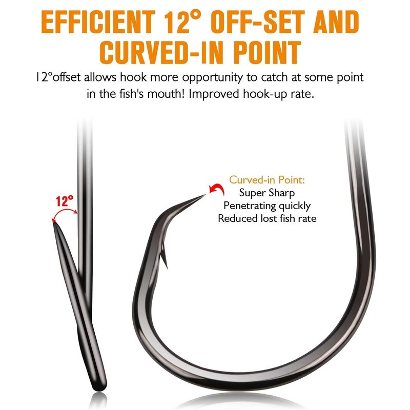 Dovesun Circle Hooks for Catfish 2X Strong 100PCS Catfish Hooks Octopus Circle Hooks Saltwater and Freshwater Black & Red Size 1/0-8/0