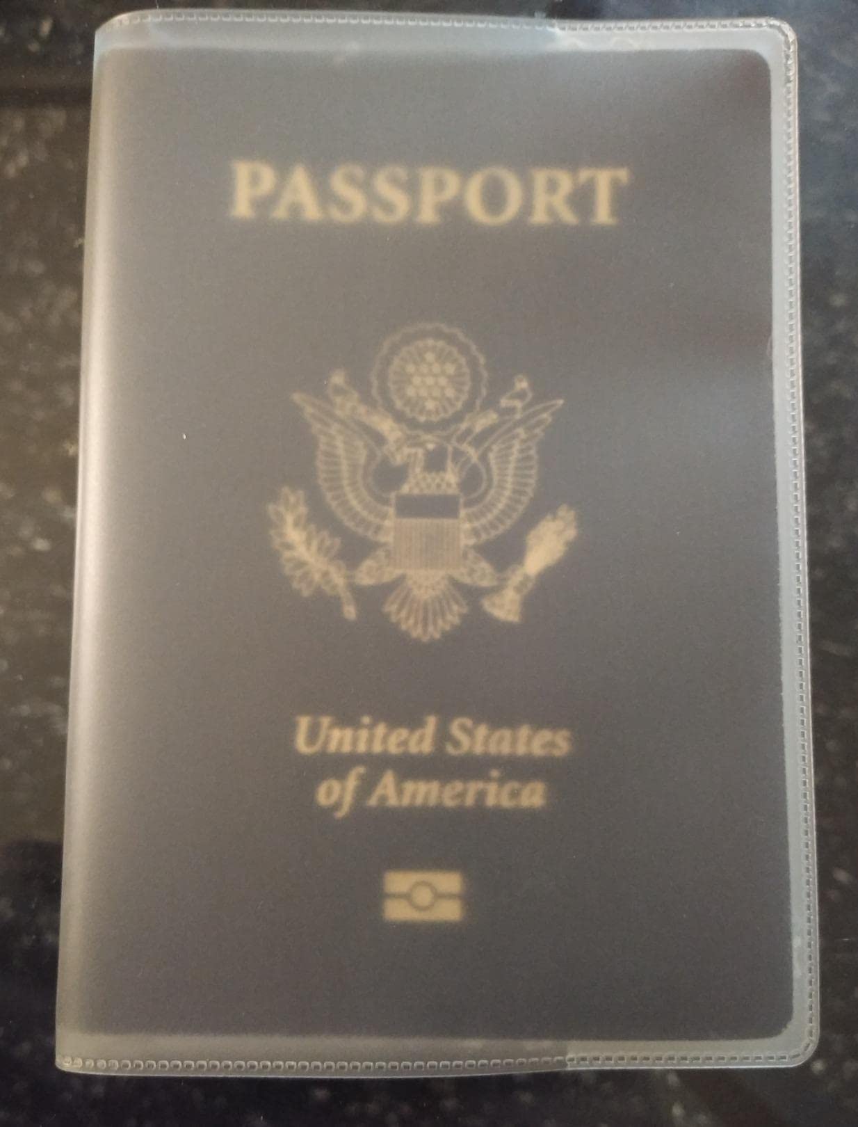 Clear Transparent Frosted Passport Cover Holder Case Organizer ID Card Travel Protector (Clear x1 + Frosted x1)