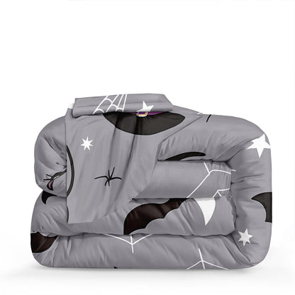 Merryword Halloween Bedding Comforter Set King Size Pumpkin Comforter Cute Pumpkin Ghost Pattern Cartoon Halloween Bedding Sets with 1 Cushion Cover (King, Cartoon)